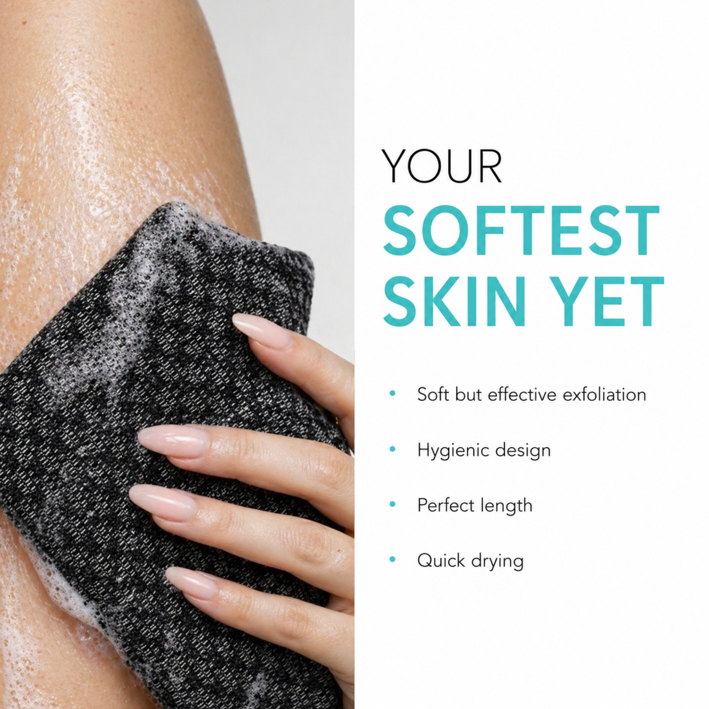SANIVA Long Exfoliating Shower Towel